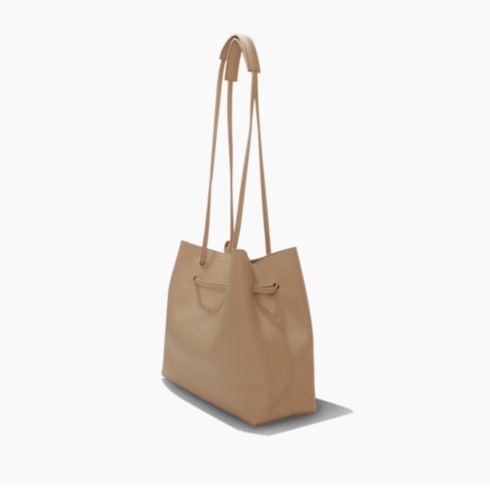 NEW 8 Other Reasons Beige Vegan Leather Slouchy Bucket Bag